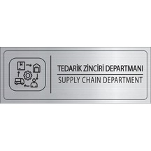 Mayeka Tedarik Zinciri Departmanı İsimlik Gümüş Metal Kapı İsimliği Levhası Yönlendirme Tabelası