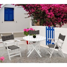 Marmaris Katlanır Ahşap Bahçe Balkon Seti: 60Lık Masa, 2 Sandalye (538648455)