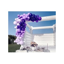 Pastel Mor Lila Ve Beyaz Balon Zinciri 100 Adet Mix