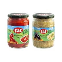 Tat Közlenmiş Biber 650 Gr Ve Közlenmiş Patlıcan 520 Cam 2 Li Paket
