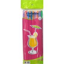 Dolphin Artistik Pipet Uzun Koruklu 50'li 3 Adet Çok Renkli