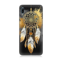 Huawei Y6 2019 Uyumlu Siyaha Altın Düş Kapanı Desenli Silikon Kılıf Çok Renkli