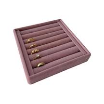 Yerli Üretim Süet Kumaş Pembe Renk 15 Cm / 15 Cm Yüzük Sergileme Standı Çok Renkli