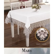Keten Masa Örtüsü Tablecloth 155x220 Cm Yemek Masası Örtüsü Maria Model Kapiçino Diğer