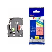 Puun Brother P-Touch TZE-451 24MM x 8m Kırmızı Üzerine Siyah Muad