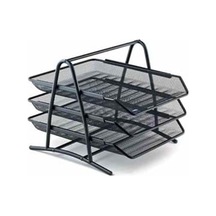 Evrak Rafı Metal Perforeli 3 Lü Siyah 523