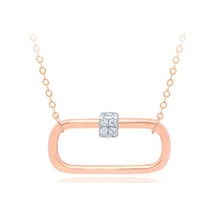 Diamond Line-Gülaylar - Pembe Altın 14 Ayar Trend Kolye N11.25049