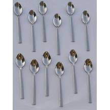 12 Adet   Çay  Kaşığı Metal