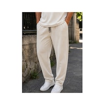 Genel Markalar Erkek Fitilli Jogger Pantolon Lastikli Bel Bağcıklı Regular Paça Rahat Kesim ... Ekru