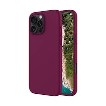 Apple Uyumlu iPhone 16 Pro Max  Silikon Kılıf - Pastel Renk Tonu Esnek Tam Koruma Kapak - Bordo