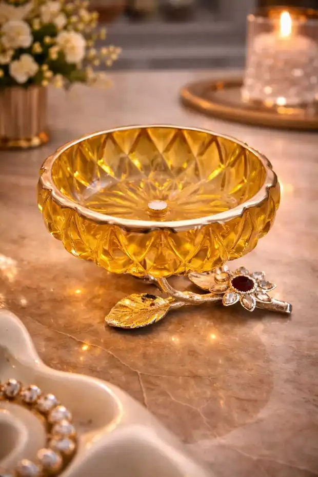 Banum Luxury Lüx Tasarım Çok Amaçlı Gold Lokumluk