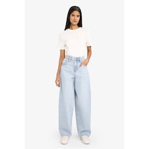 Defacto Baggy Fıt Yüksek Bel Düz Paça Uzun Jean Kar Yıkamalı Pantolon G4931ax26smnm39 Mavi-nm39