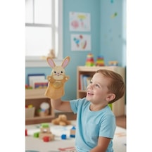 Toys2you Büyük Boy Keçe El Kuklası - Tavşan Açık Kahverengi - Bej