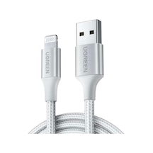 Mfi Lisanslı Usb-a & Lightning Örgülü Data Ve Şarj Kablosu, 1.5 Metre, Beyaz