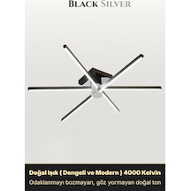 Nova 6 Silver Led Tavan Avize Kumandalı Dim Edilir Aşağı Işık Doğal Işık