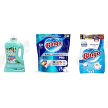 Bingo Yüzey Tem. Fresh 2.5 Lt +tablet 50'li + Beyazlar İçin Toz 8 Kg 3'lü Set Diğer