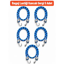Bagaj Lastiği Kancalı Gergi 5 Adet / 2 Metre / Mavi-siyah Renk Mavi - Siyah
