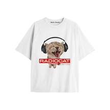 Kalic Studio Ünisex Radiocat Oversize T-shirt Beyaz