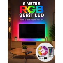 Astraltech 5 Metre Rgb Şerit Led 5050 Smd Uzaktan Kumandalı Renkli Dekoratif Led Çok Renkli