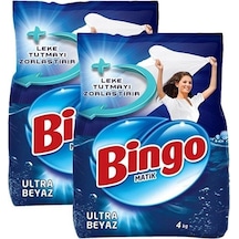 Bingo Matik Ultra Beyaz için Toz Çamaşır Deterjanı 2 x 4 KG