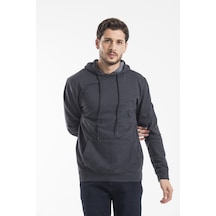 Süperlife Erkek Kapşonlu Regular Fit İnce Sweatshirt Spr 20k55 Antrasit