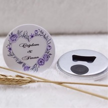 Buton Açacak Magnet Nikah Şekeri Kalp Çiçek Uv Baskılı(30 Adet)