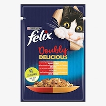 Purina Felix Çifte Lezzet Sığır Etli ve Tavuklu Konserve Yetişkin Kedi Maması 26 x 85 G