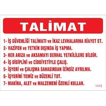 İş Güveliği Talimatları Levhası 25x35 Kod:1418 - Elwm-292190