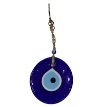 Nazarlık Cam El Yapımı Mavi Nazar Boncuk Duvar Tipi Asmalık Dekoratif Biblo 30x12 Cm 1 Adet 1 Adet