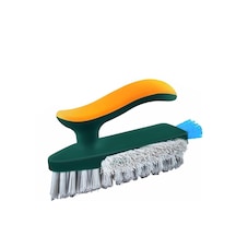 Yer Fırçası, 4'ü 1 Arada V-şekilli Sert Kıllar Ve Yumuşak Çekçekli Tasarım, Banyo İle Mutfak Fayans Araları İçin Ergonomik Kaymaz Saplı Temizleme Fırçası, Ölü Köşeler Ve Derz Temizleyici