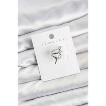 Gümüş Renk Pirinç Diken Model Kıkırdak Earcuff Küpe Açık Fuşya