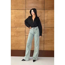Lacarino 7937 Wıde Leg Kadın Jean Pantolon Lıght Green