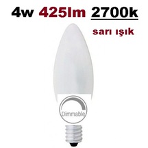 Led Flamanlı Soft Dimmerlenebilir Kısılabilir E14 Mum Ampul Elp