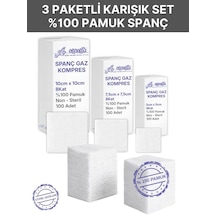 Spanç Gazlı Bez Kombo 3 Paket Xl 8 Katlı 300 Adet - Yüksek Emici, Yapışmayan, Nefes Alabilir %100 Pamuk Yara Pansuman Pedi