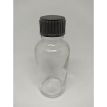 30Ml Cam Şeffaf Şişe Düz Kapak Kör Tıpalı (10 Adet)