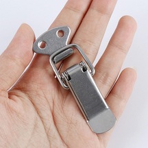 Gergi Mandalı Çelik Sandık Kaput Kilidi Klipsi 7.5 Cm Düz Parlak Krom 2 Adet Diğer