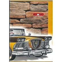 Komeks Dikişli Defter Karton Kap. Kareli 80 Yp A4 Sarı Araba
