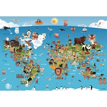 Puzmooyuncak Anatolian 260 Parça Karikatür Dünya Haritası Puzzle