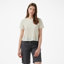 Salomon Shkout Air Crop Ss Kadın Krem Koşu T-shirt Lc2422600 Krem