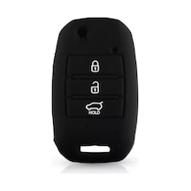Autohan Keys Kia Rio, Ceed, Cerato, Sportage İçin Siyah Silikon Anahtar Koruma Kılıfı