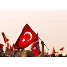 Zc Bayrak Sopalı Türk Bayrağı 100x150 Yüksek Kalite Çift Tarafllı Fabrikasyon Baskı Alpaka Kumaş Diğer