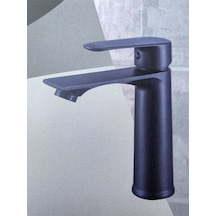 İsaoğlu Yapı Siyah Lavabo Bataryası Mat Siyah Yüksek Model Lavabo Armatür Siyah