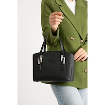 Just Polo Kadın Orijinal 5 Bölmeli Şık El Ve Omuz Çantası Shoulder Bag 26 X 24 Siyah