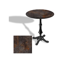 Çipa 1012 Döküm Ayak Yuvarlak Masa Çap 60cm - Werzalit, Wermodin Ve Allzalit Tabla - Metalic Oxid 3 Çok Renkli