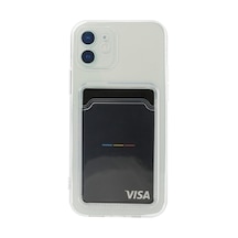 Apple iPhone  Uyumlu-  12 Kılıf Kart Şeffaf Silikon - Şeffaf