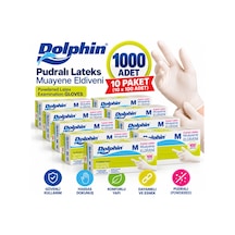 Pudralı Lateks Latex Muayene Eldiveni Tek Kullanımlık M Beden 10 Paket
