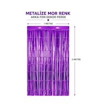 Mor Metalize Parti Perdesi 100x200 Cm Kapı Ve Arka Fon Perdesi Diğer
