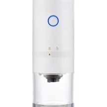 Yifomall Usb Şarjlı Elektrikli Kahve Değirmeni - Beyaz Abs Ve Paslanmaz Çelik, Ev/ofis/bar Uygun, 405g, Temizlik Fırçası İle Beyaz