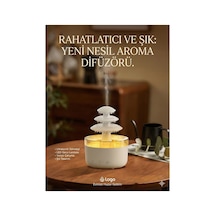 3 Katlı Şelale Yağmur Tasarımlı Ultrasonik Aroma Difüzör 6 Renk Led Işıklı Hava Nemlendirici Çok Renkli