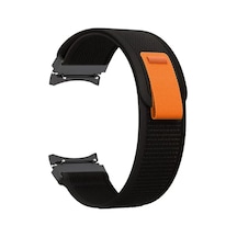 Forzacase Samsung Galaxy Watch Fe İle Uyumlu Trial Cırtlı Hasır Kumaş Kordon Kayış - Fc566 Siyah